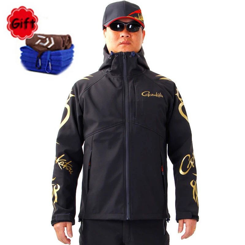 Для мужчин рыбалка Костюмы куртка новый рыболовный костюм флис теплые мягкие оболочки Водонепроницаемый битва куртка Спорт на открытом