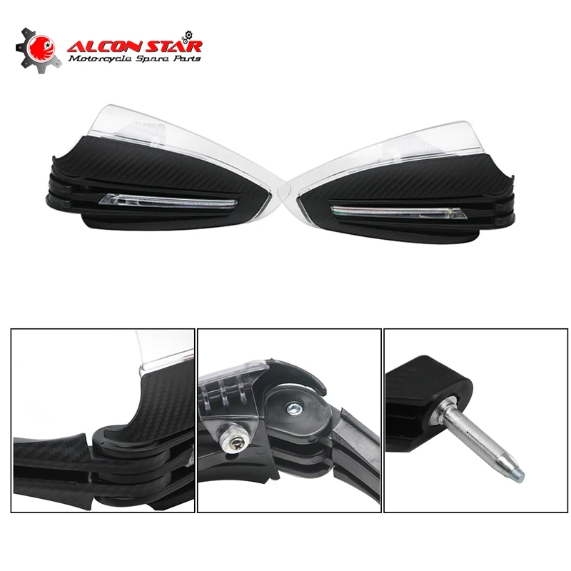 

Alconstar- 1 пара защитных накладок на руль мотоцикла со светодиодной подсветкой для Honda, Suzuki, Yamaha YZF