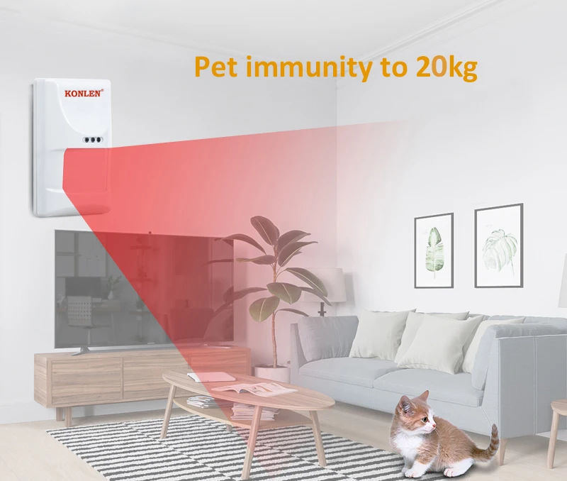 Pet immune PIR датчик движения, инфракрасный детектор, сигнализация обнаружения движения, Беспроводная 433 МГц EV1527, проводная 12 В, без NC проводки