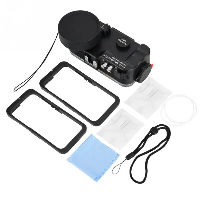

66yd Underwater Diving Case Bluetooth Diving Phone Housing with Fisheye Lens for iPhone 6/7/8 X Cases covers