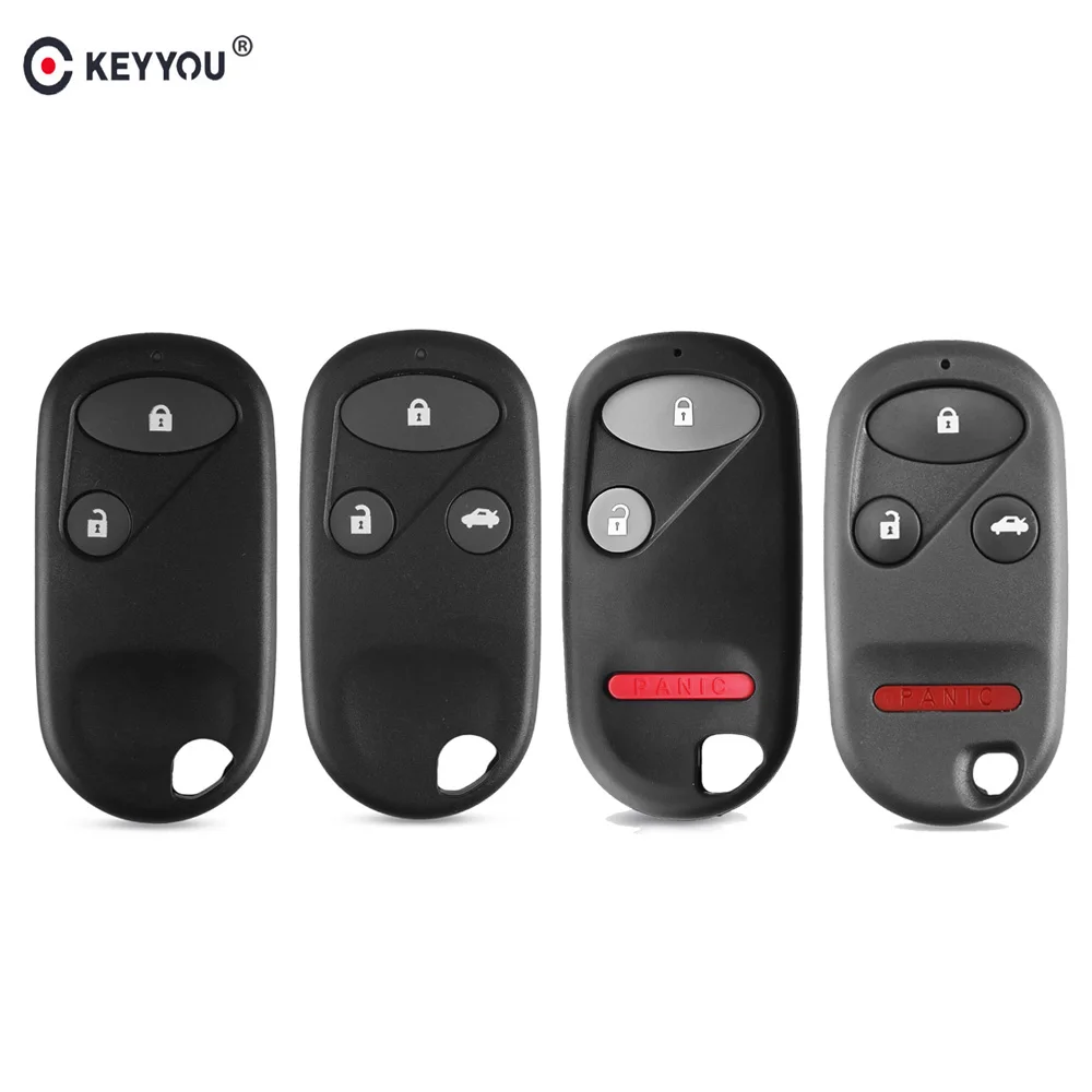 

KEYYOU 2/3/4 Buttons Car Style Smart Remote Key Fob Shell Case for Honda Civic CRV Accord Jazz Fit Odyssey Keyless Entry Case