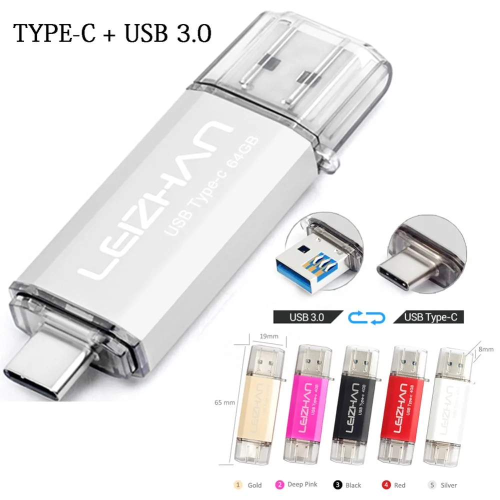 Флеш накопитель LEIZHAN USB C 256 ГБ Type c 128 для Samsung Galaxy S10 S9 S8 3 0 флеш 64 32 16 ГБ|USB