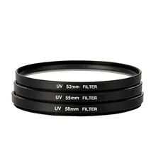 Protetor de filtro de lente ultravioleta uv 52/55/58/62/67/72/77/82mm para canon para nikon para sony para sigma para câmera pentax