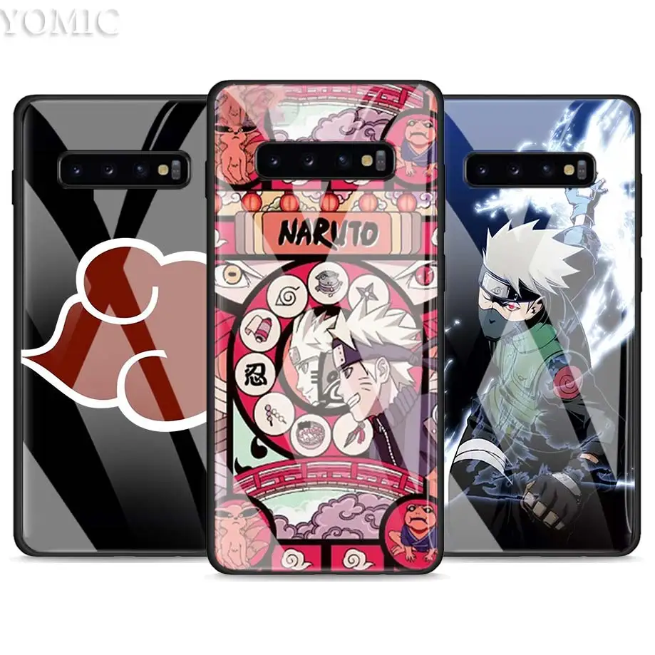 

Tempered Glass Case for Samsung Galaxy S10e S10 S8 S9 Plus Note 9 10 A50 A70 Phone Cover Anime Naruto Uchiha Itachi Luxury Glass