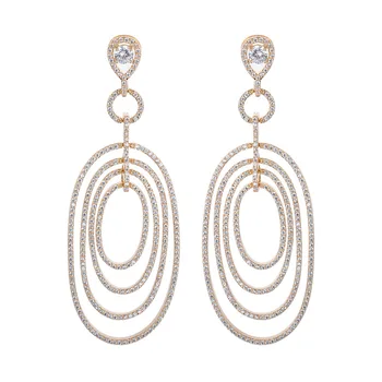 

New Design New Arrival Statement Round Earrings Fashion Jewelry AAA CZ Dangle Drop Earrings Party Gift for Women GLE5292