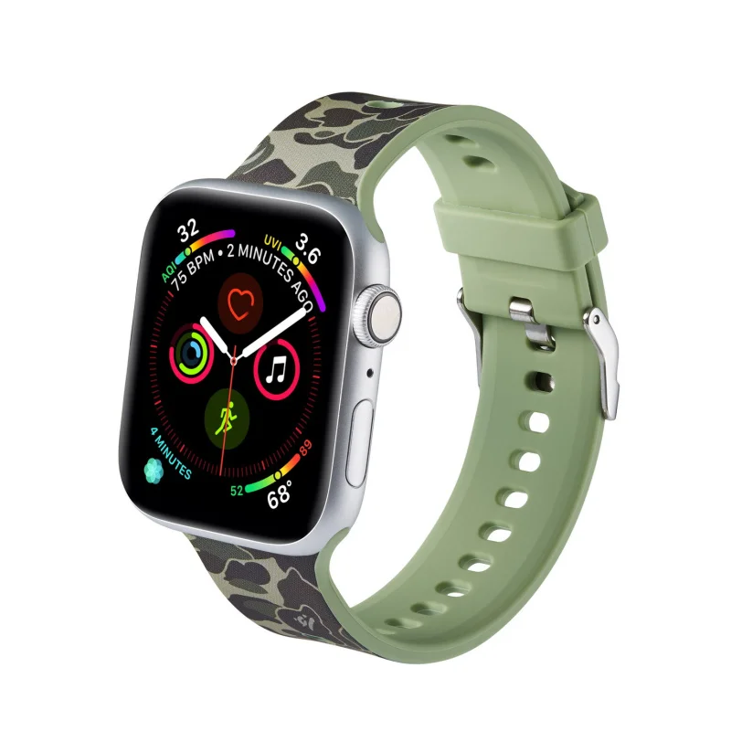 Силиконовые армийский камуфляж, ремешок для наручных часов Apple Watch серии 1/2/3 42 мм/38 мм спортивный ремешок для браслетов для наручных часов Apple Watch Series 4 40 мм 44 мм