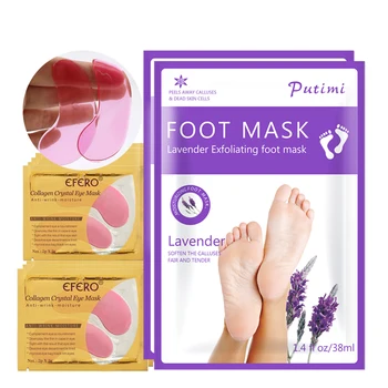 

Lanvender Foot Peeling Mask Exfoliating Feet Mask Pedicure Socks for Leg Whitening Anti Aging Eye Mask Patch Dark Circles Remove
