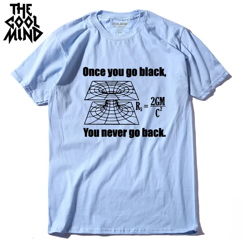 

COOLMIND QI0125A cotton cool once you go black Men T Shirt creative O-Neck Short Sleeve o-neck knitted Casual Man T-Shirt