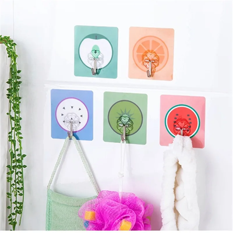 cheap 5pcs Lot Fruit Hook Clothes Holder Sticky Self Adhesive Kitchen Bathroom Suction Cup Storng Rack Hat Holder Towel Hook FA0