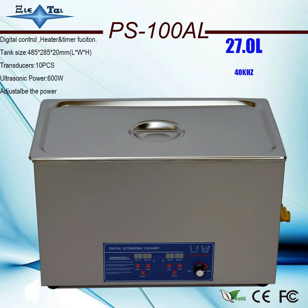 

newest free shipping PS-100AL Adjustable power 240-600W Ultrasonic Cleaner 27L best quality for auto motor parts