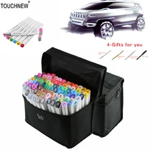 TOUCHNEW(T7) 30/40/60/80/168 Цвета набор маркеров для живописи на спиртовой основе Эскиз маркер для белой доски, файнлайнер, для рисования манга канцелярские принадлежности