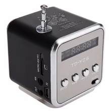Portable Aluminum Mini Portable FM font b Radio b font with Stereo Speaker LED Digital Support