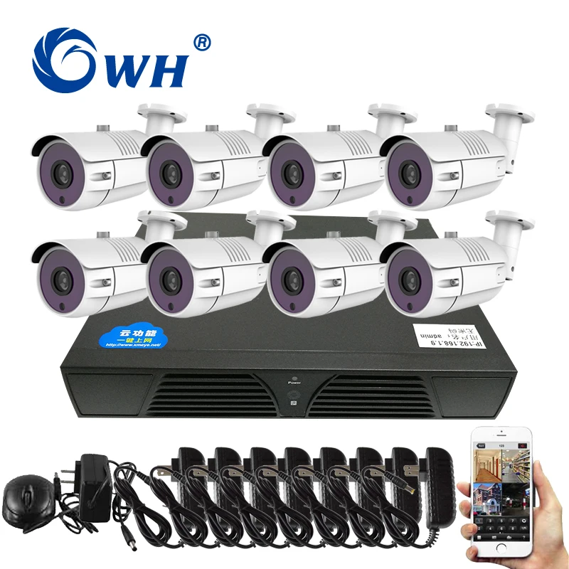 

CWH 8CH Vdeo Surveillance Systems CCTV Camera Kit Video Surveillance IP NVR Set Support ONVIF P2P Phone Remote View