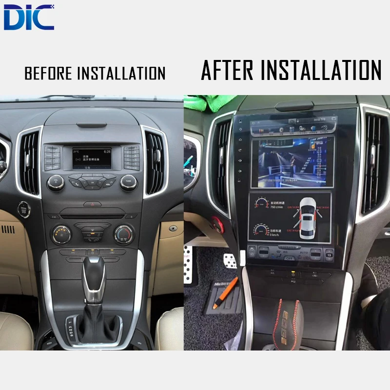 DLC Android 7.1 system vertical GPS navigation audio bluetooth car 12.1 inch RAM2G multimedia player For Ford Edge 2009-2018 