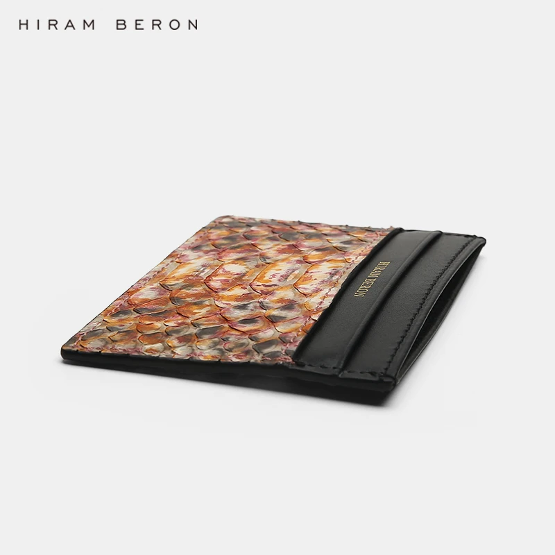 Hiram Beron,, роскошный модный кошелек для кредитных карт из кожи питона, чехол для карт, подарочная коробка