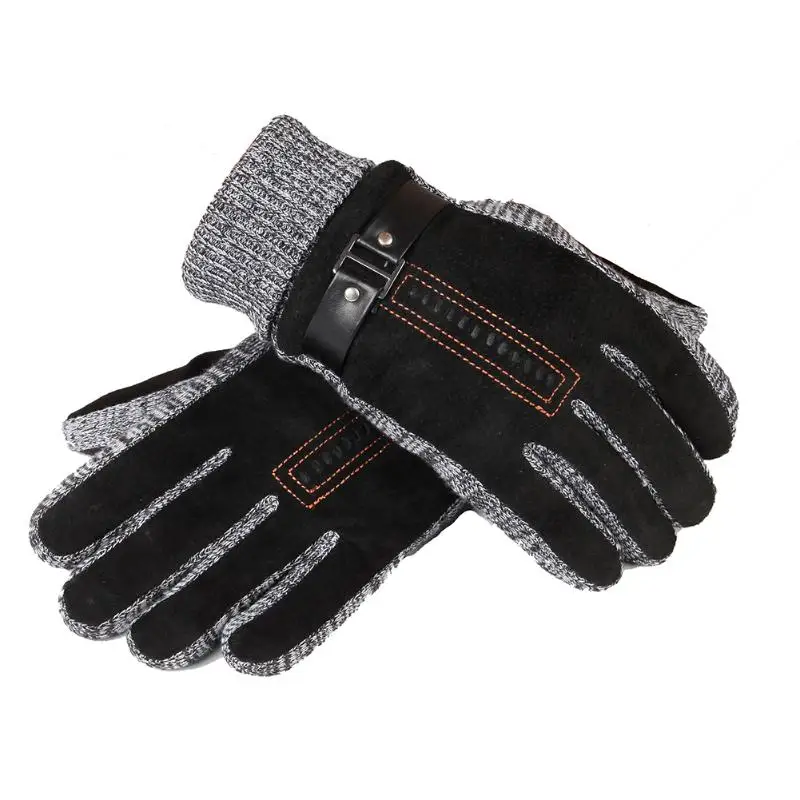 Warm Winter Gloves Winter Men Suede Warm Gloves Black in Men's Gloves from Apparel Accessories