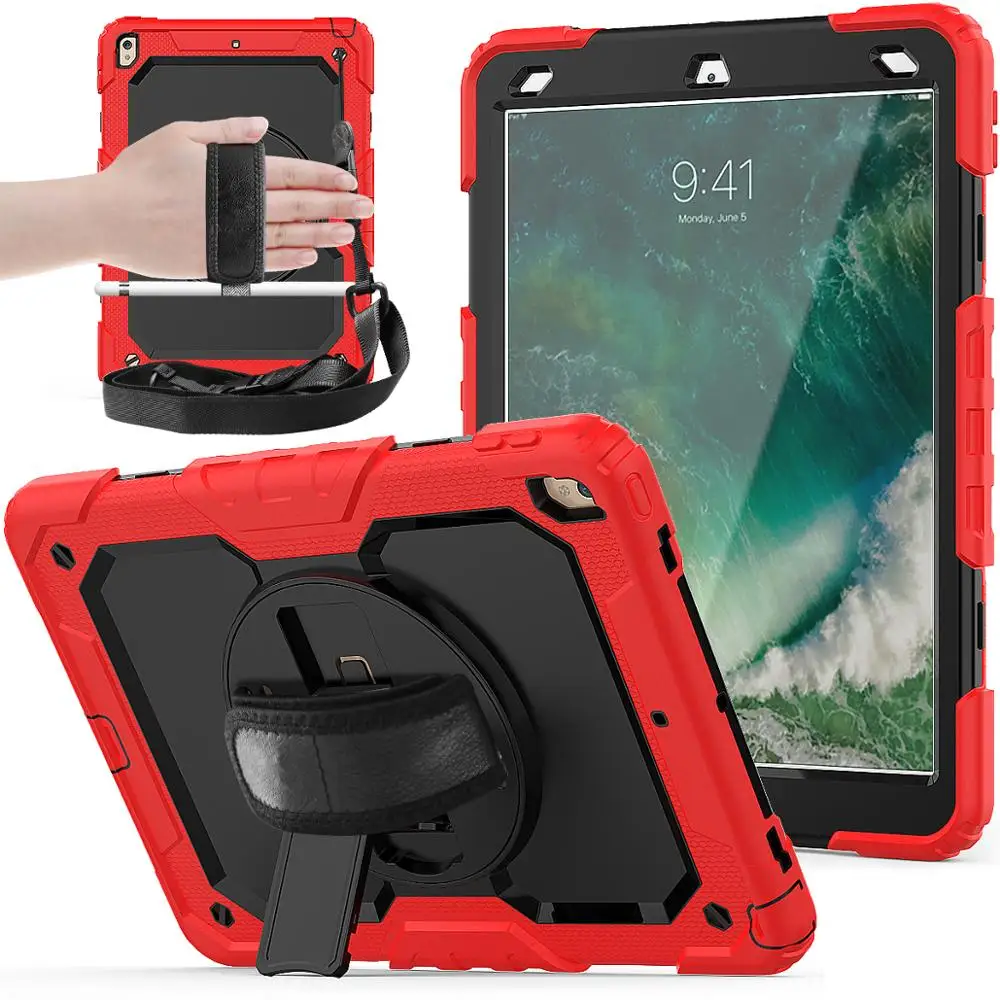 

For iPad Air 3 Case Pro 10.5 2019 360 Rotating Hand Shoulder Strap Shockproof Case Built-in Screen Protector for iPad Pro 10.5