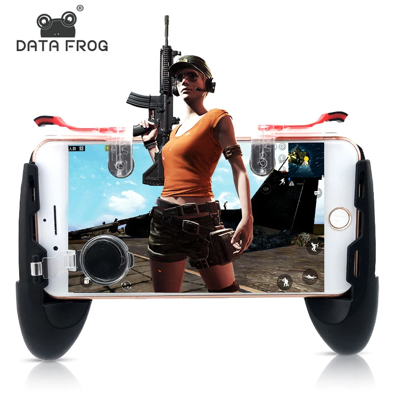 

Data Frog For PUBG Mobile Phone Controller Trigger Game Fire Button Joystick For IPhone 7 8 Plus X For Xiaomi mi 8 Android