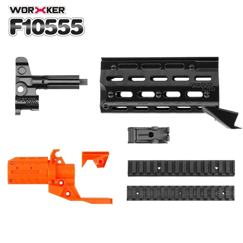 

3D Printing Modularized NO.153 Modified Kit + Plastic Straight Grained Pipe + Front Tube Decorative Cap for Nerf Stryfe Toys