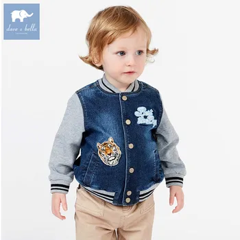 

DB7183 dave bella spring infant baby boys fashion denim coat kids toddler cowboy children hight quality clothes