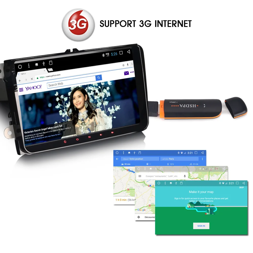 Cheap 9"Android 7.1 car Multimedia Player radio DAB+ for VW Passat Polo EOS Touran Sharan Altea Seat GPS RDS 4