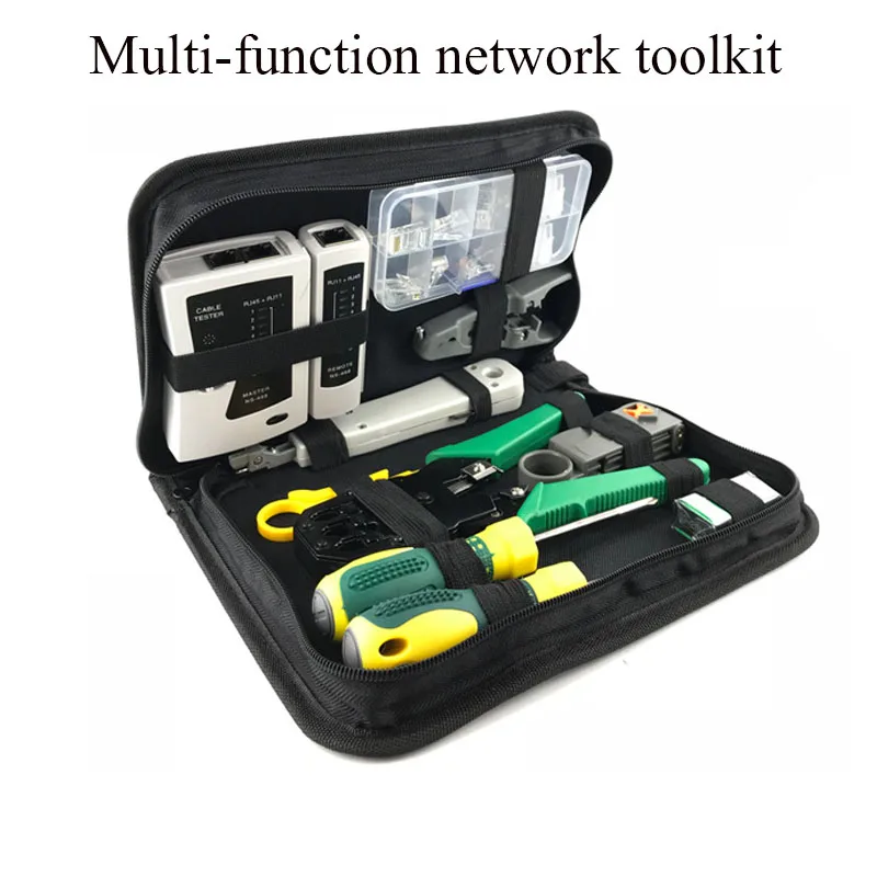 11 в 1 компьютер сеть Ремонт набор инструментов LAN Кабельный тестер кусачки отвертка клещи обжимные обслуживания Набор инструментов мешок