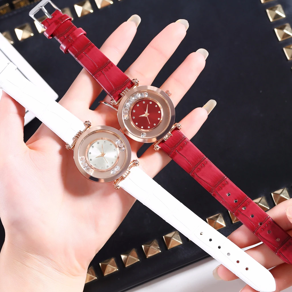 

Hot Sale Women Rhinestone Watches Casual Luxury Ladies Leather Quartz Watch Clock Relogio Feminino Dropshipping