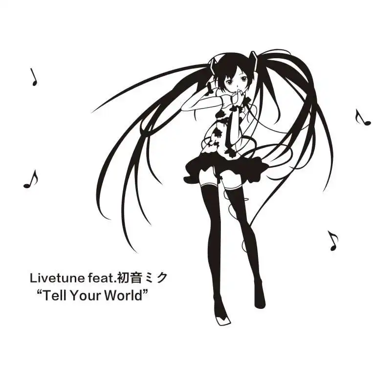 Dctal Anime Hatsune Miku Decal Cartoon Car Sticker Vinyl Wall Stickers Decor Home Decoration