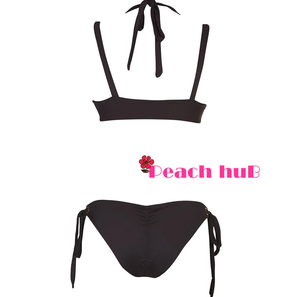 Bikinis Female 2019 Whole Swimsuit Black Women Swimwear Bikini Bandea Bralette Push Up Tankini Swimsuits Women Light Pink (9)