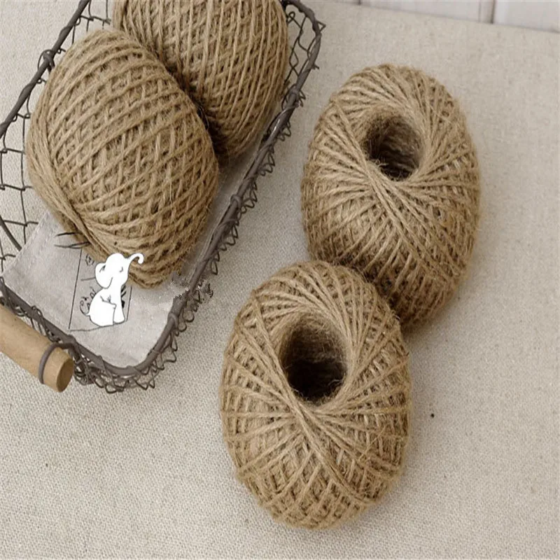 

30M/roll Twisted Craft Rope Natural Burlap Jute Twine Hemp Linen Cord String Home Party Wedding DIY Decoration 2mm
