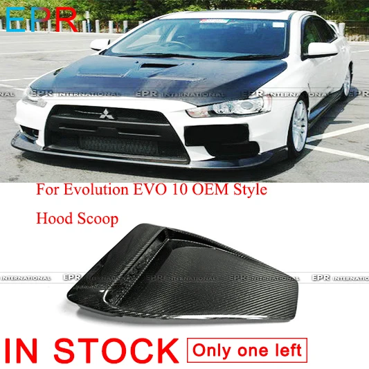 

For Evolution EVO 10 OEM Style Carbon Fiber Hood Scoop For Mitsubishi Glossy Fiber Interior Accessories Body Kit