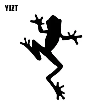 

YJZT 11.7CM*15.9CM Crawling Frog Car Stickers Vinyl Decal Body Of Car Decor Accessories Black/Silver C4-1261