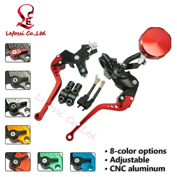 

7/8" 22mm CNC Universal Motorcycle Bike Front Left Right Adjustable Hydraulic Brake Master Cylinder Clutch Lever 19mm Bore Size