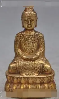 

S3325 Tibet Buddhism Temple Copper Bronze Sakyamuni Amitabha Tathagata Buddha Statue