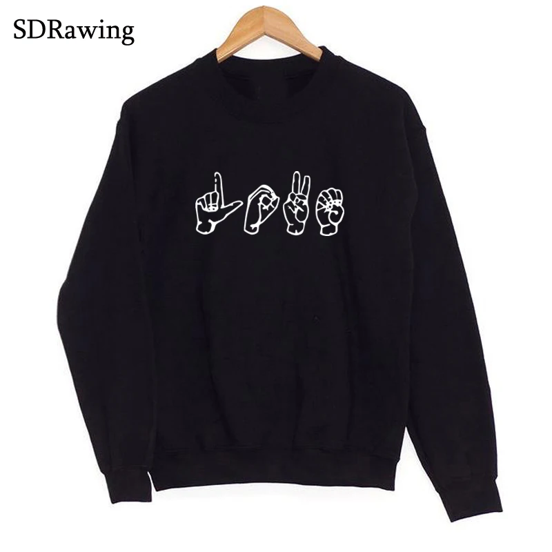  Sign of LOVE Adult Sweatshirts valentines Sweatshirts women's clothing graphic Adult Sweatshirts AS