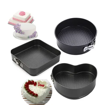 

New arrival Heart Square Round Steel Nonstick Gift Baking Dishes Pans Removable Bottom Bakeware Springform Pan Cake Pans