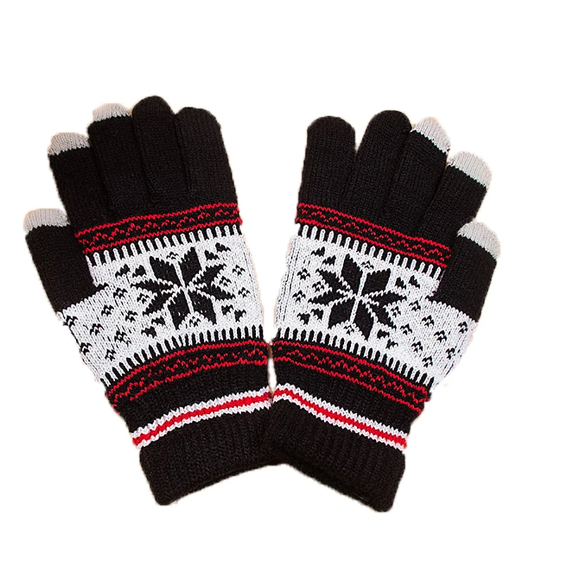 Перчатки с сенсорным экраном Корейские вязаные перчатки для женщин/мужчин Зимние теплые сенсорные перчатки для мобильного телефона