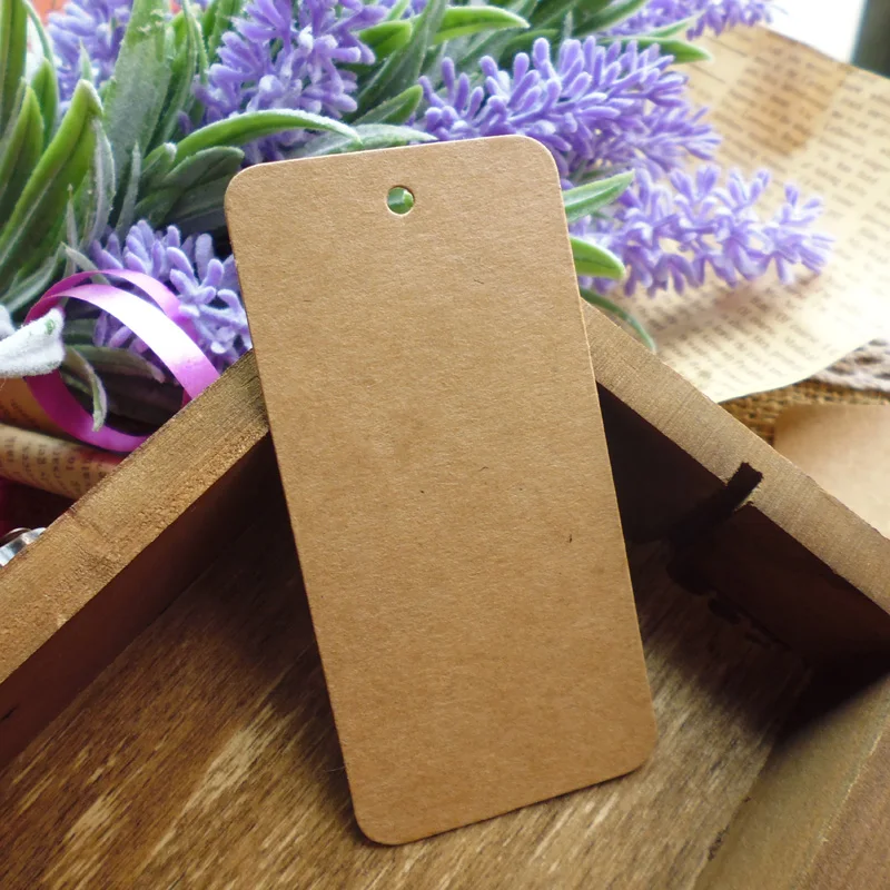 

100pcs 78x39mm Kraft Paper Tag Blank Gift Tag Wedding Gift Tags Party Message Cards Price Label Hemp String Included Garment Tag