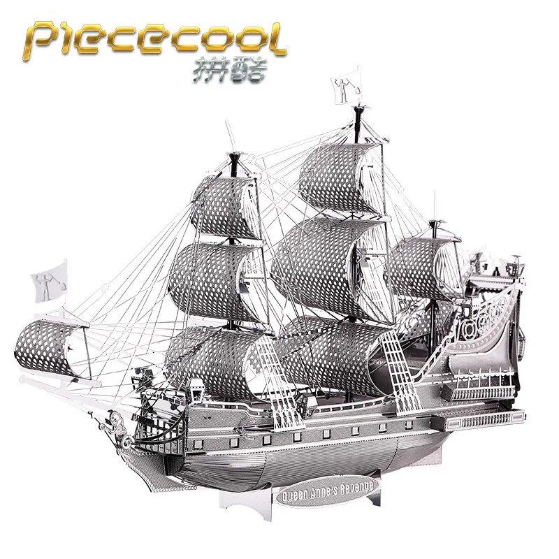 

MMZ MODEL Piececool 3D Metal Puzzle Toy The Queen Anne Revenge P038S DIY 3D Assembling Laser Cut Metal Puzzle Toys jigsaw gift