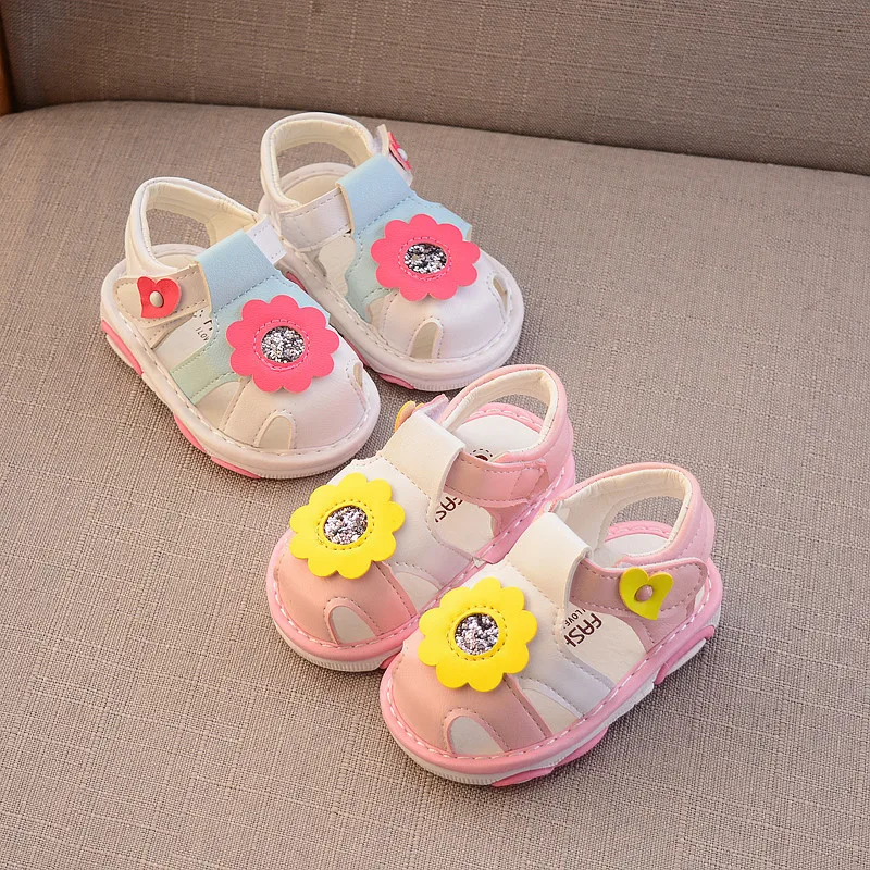 

Newest Summer Shoes Kids Shoes 2019 Leathers Sweet Children Sandals For Girls Toddler Baby Floral Breathable Shoes