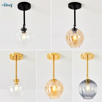 

Nordic Glass Ball Magic Bean Single-head Pendant Lights Living Corridor Entrance Porch Lighting Modern Hanging Lamps Fixtures