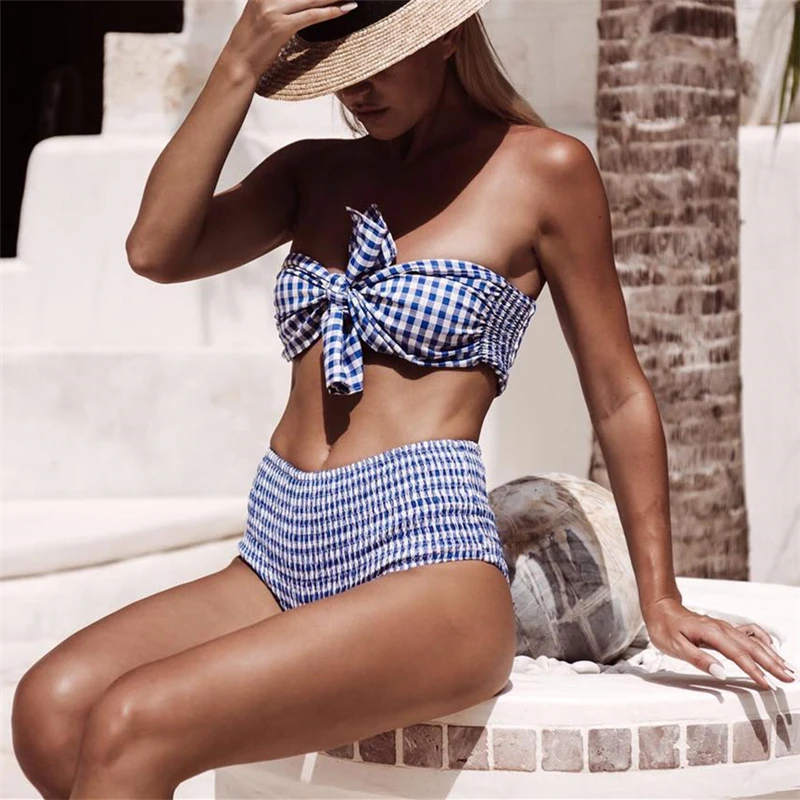 

Women Pleated Bikini Set Swimsuit Sexy Swimwear Bathing Suit Cute Bandage Bikinis Women Maillot De Bain Femme Beach Wear Biqini