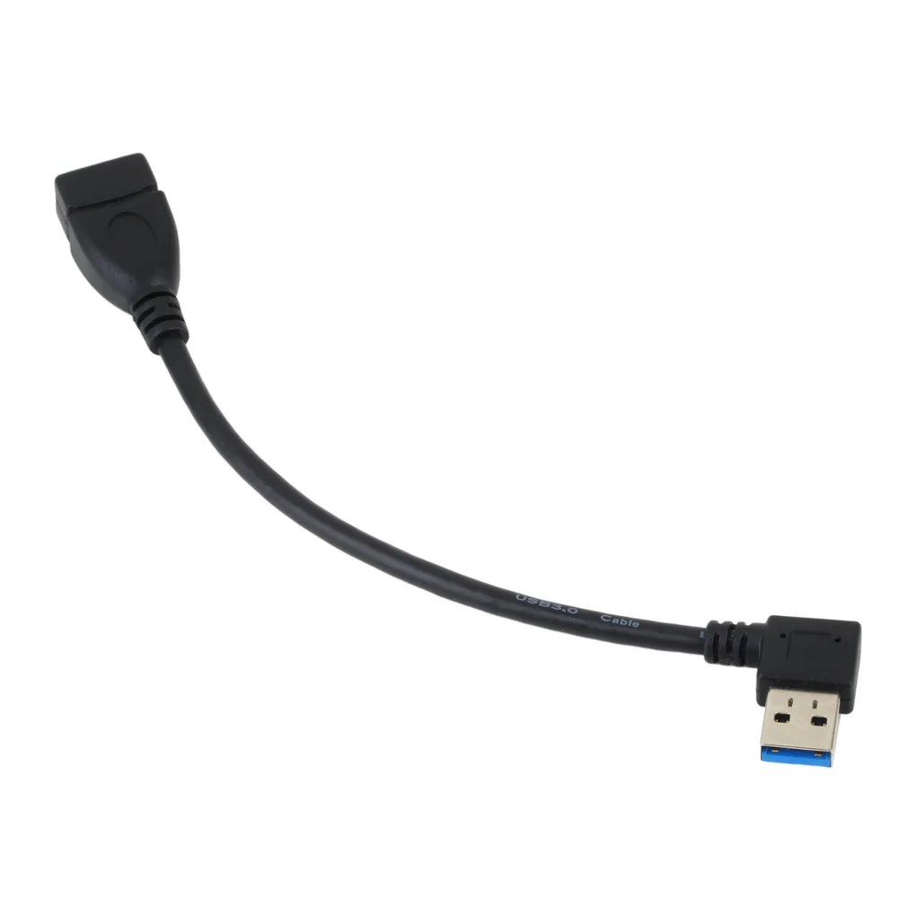 USB 3,0 мужчина A к женщинам 90 градусов Расширение данных синхронизации Шнур кабель адаптер