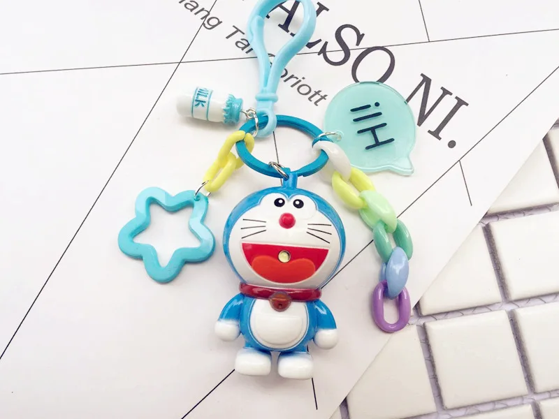 

Anime Cartoon Cute Doraemon Mini PVC Figure Model Doll Keychain Keyrings For Women Bag Backpack Charms Jewelry Child Toys Gifts