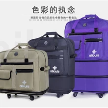 Travel tale имеет важное значение для посадки на открытом воздухе для путешествий большой объем складной Оксфорд багаж на ролликах складной чемодан на колесах
