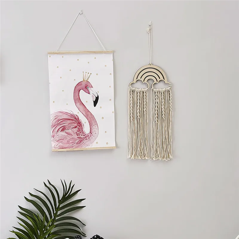 INS nórdico arcoíris borlas niños habitación decoración de la pared adornos hechos a mano macramé Bohemia artesanal decoración del hogar indio accesorios de la foto INS nórdico arcoíris borlas niños habitación decoración de la pared adornos hechos a mano macramé Bohemia artesanal decoración del hogar indio accesorios de la foto