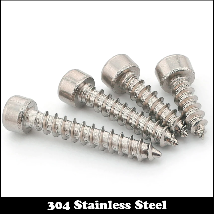 M3.5 M3.5*12/15/20/25/30 M3.5x12/15/20/25/30 304 Stainless Steel Wooden Audio Model Inner Hex Hexagon Socket Self Tapping Screw
