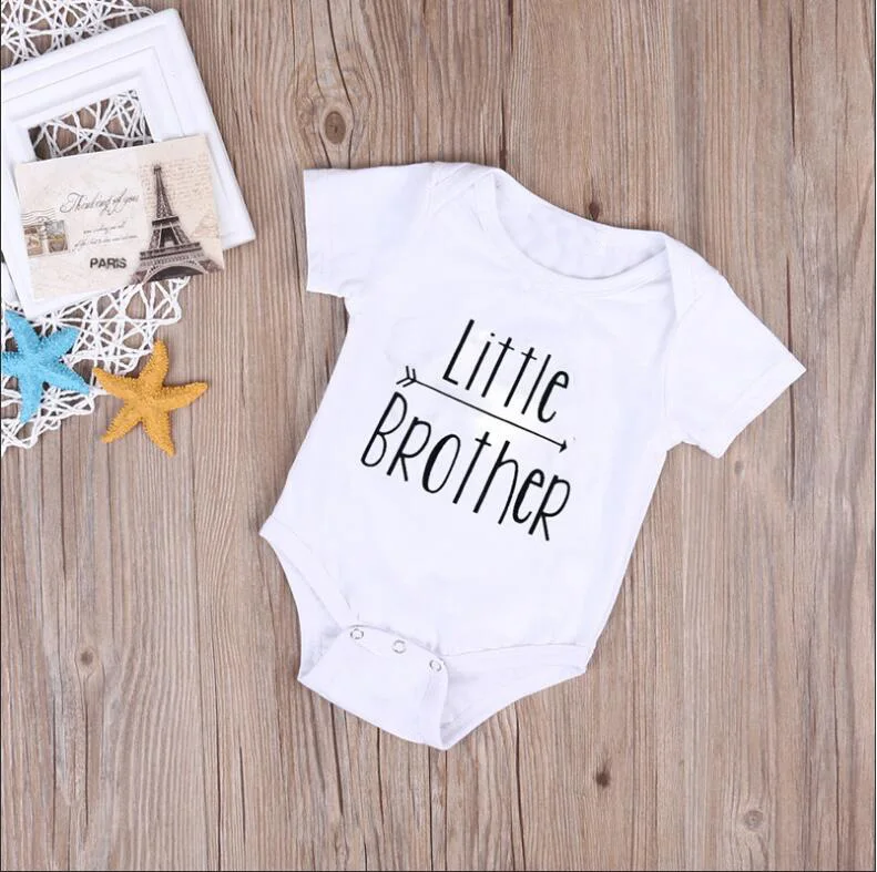 Big Sister Clothes Baby Boy Girl Cotton Romper Tops Shirt  big Brother t shirt Outfits Set Clothes Summer flower letter T shirt (1)