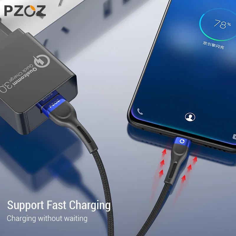 PZOZ 1m 2m провод Micro USB кабель 3A быстрой зарядки Microusb зарядное устройство данные шнур для Samsung S7 Xiaomi Redmi Примечание 5 Pro 4X плюс huawei планшеты Мобильный телефон Android Micro usb кабели зарядное