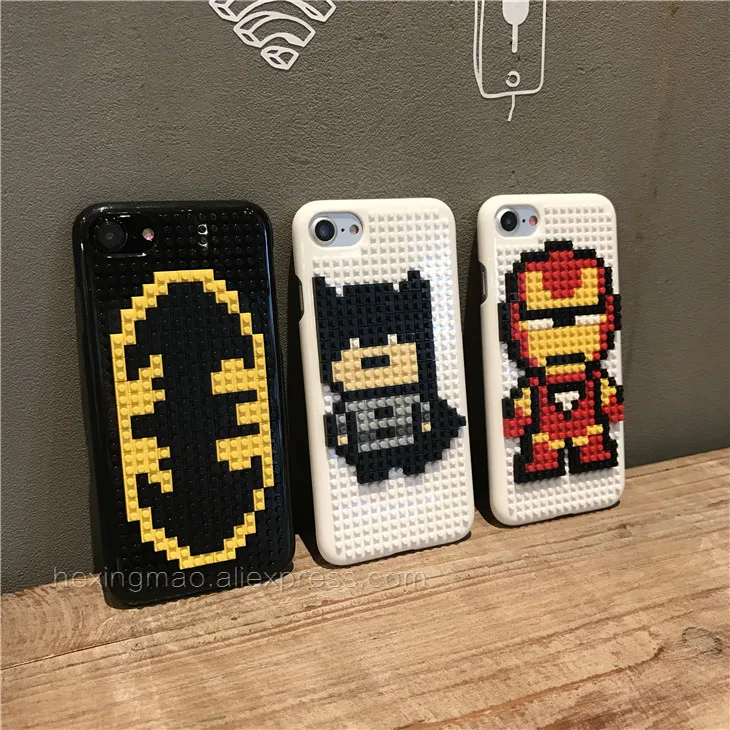 

Luxury Legos Building blocks toy DIY Phone Cases For Iphone 6 6S 6plus 6splus 7 7 Plus Cartoon 3D Coque Cover Capa 4.7 5.5